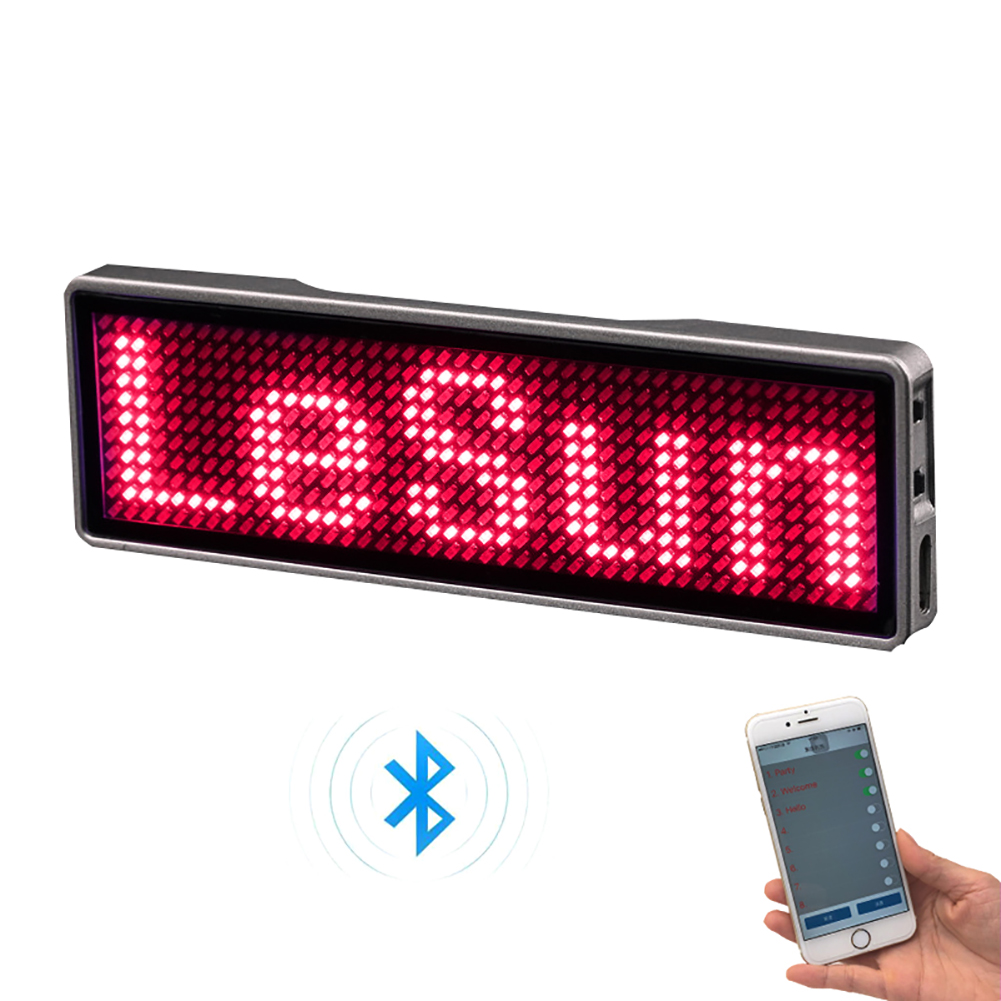 Rechargeable Bluetooth Digital LEDBadge DIYProgrammable Scrolling Message Board 