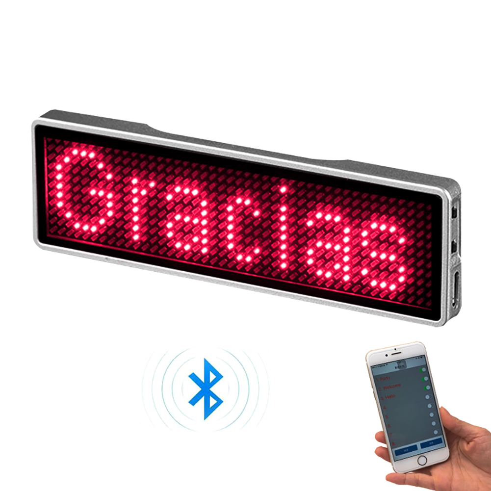 DIY Digitale LED Namensschild Programmierbar über USB Name Tag Badge Laufschrift 