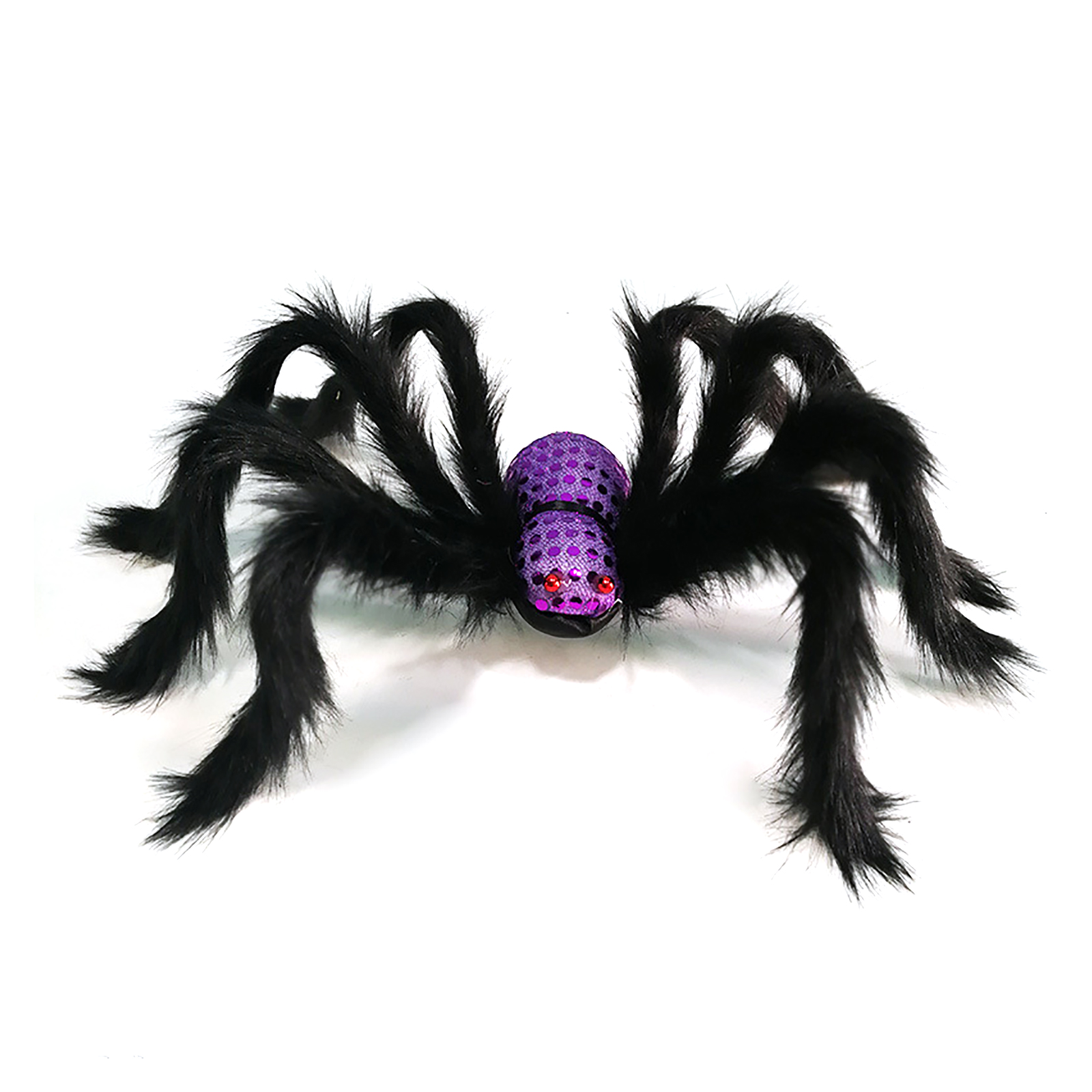 [Bling Decor] ฮาโลวีน Decor ตุ๊กตาผ้าดำแมงมุม Party Favors Supplies ของเล่น Terror สีม่วง75ซม.สถานที่ Props