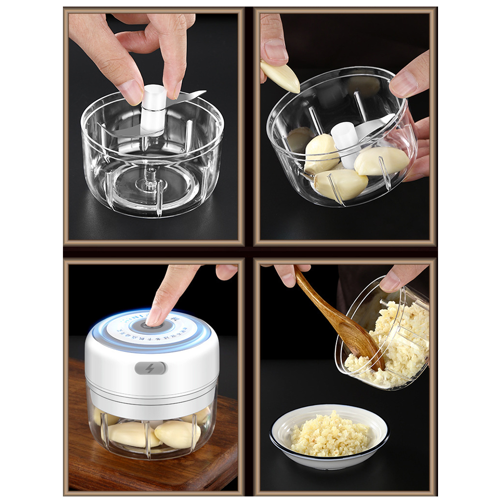 100/250ml Electric Garlic Masher Garlic Press Vegetable Chili Meat Garlic Chopper Press USB Masher Machine Kitchen Gadgets