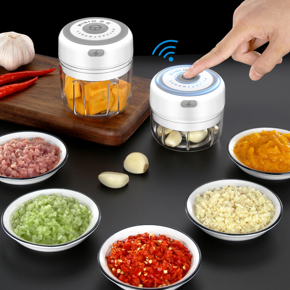 100/250ml Electric Garlic Masher Garlic Press Vegetable Chili Meat Garlic Chopper Press USB Masher Machine Kitchen Gadgets