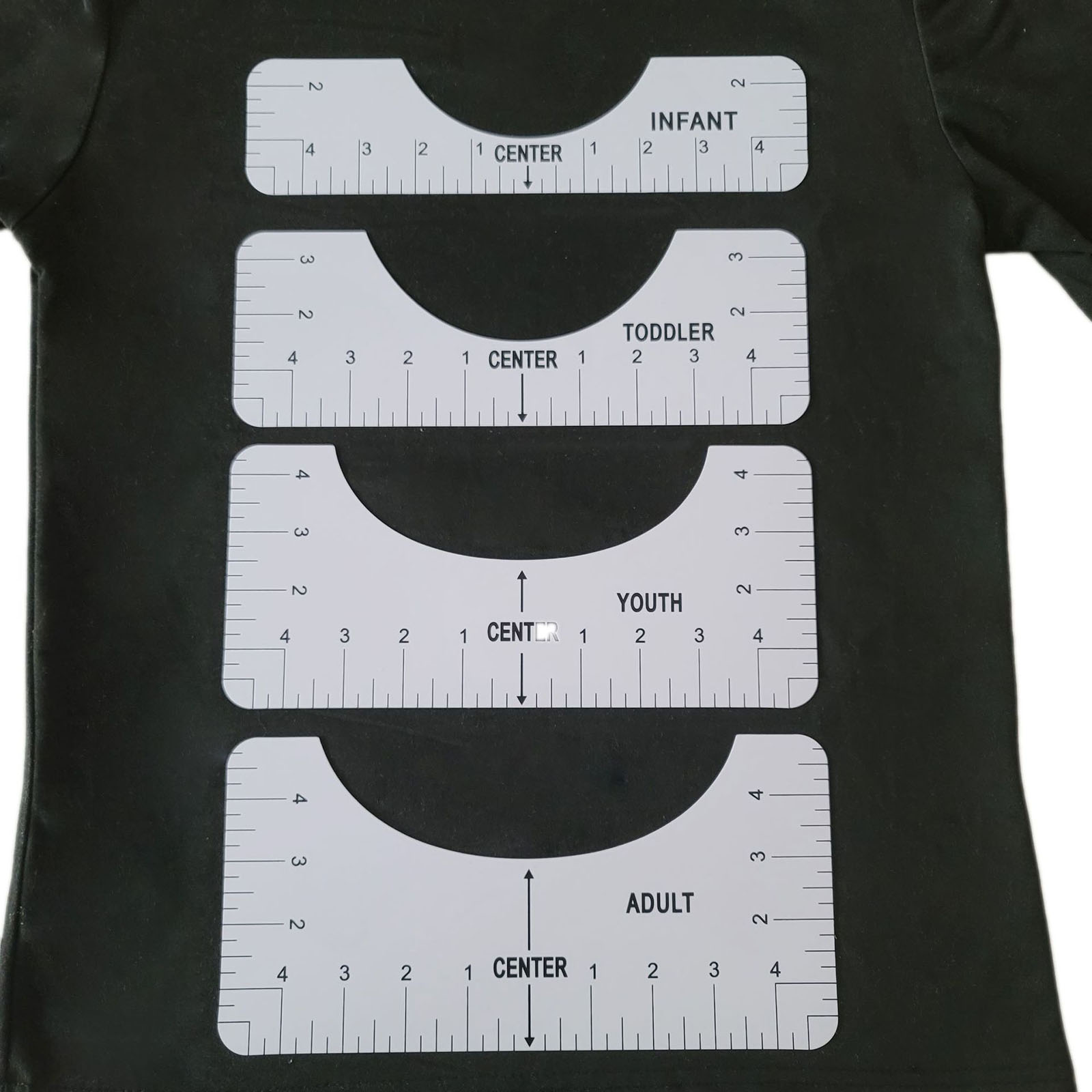 4Pcs TShirt Alignment Ruler Tool Guide For Guiding TShirt Design