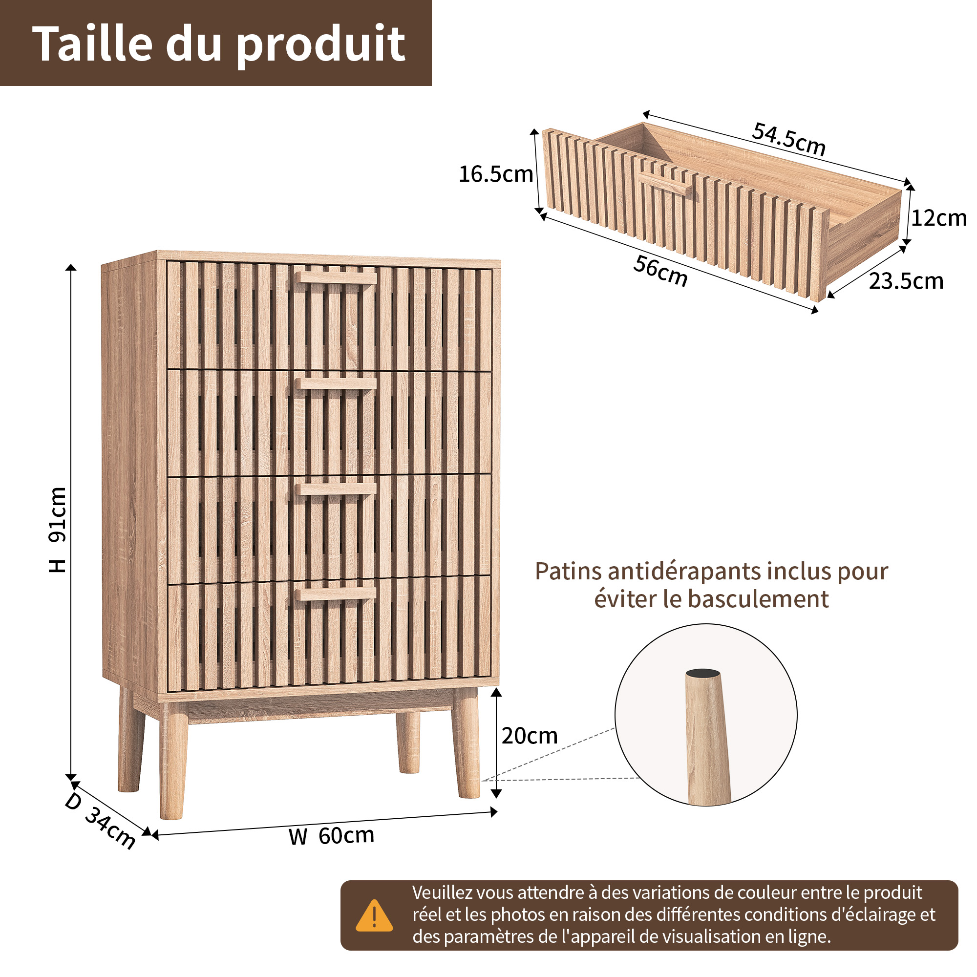 Commode chambre avec tiroirs de rangement