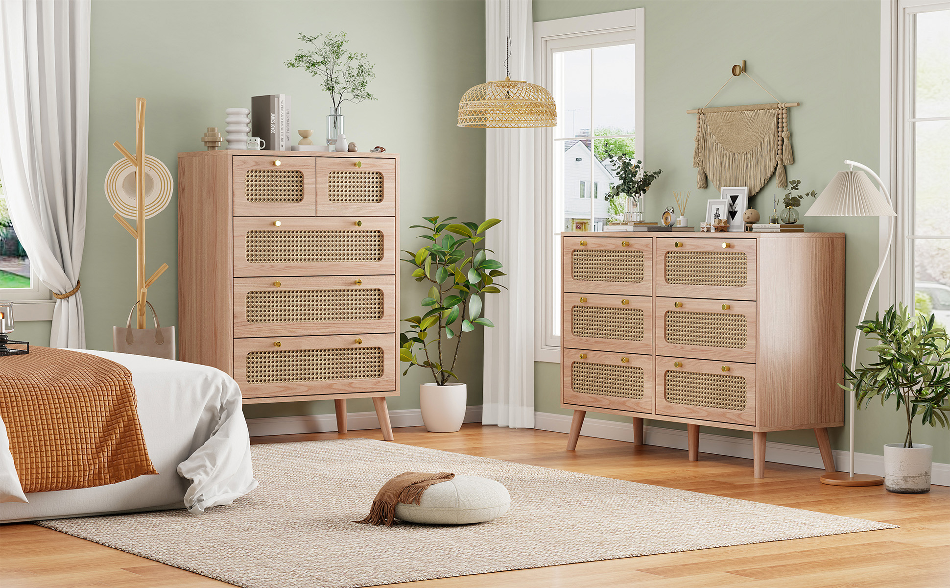 Commode 5 tiroirs élégante pour chambre adulte