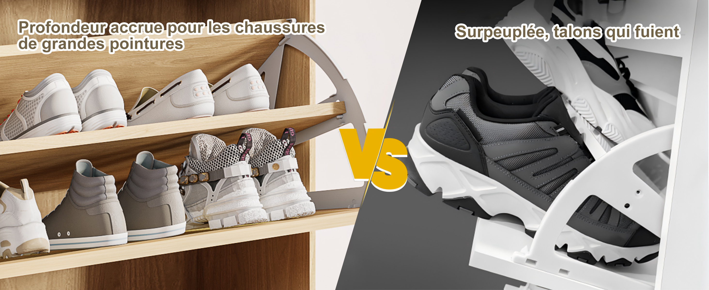 Structure solide meuble à chaussures blanc